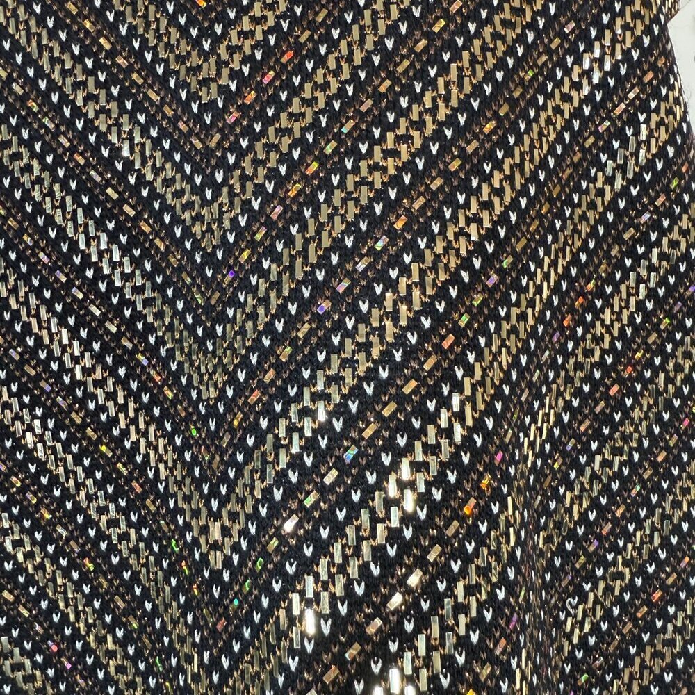 St John Top Vintage Wool Sparkle Brown Gold Party Retro Disco Small READ - Picture 5 of 12